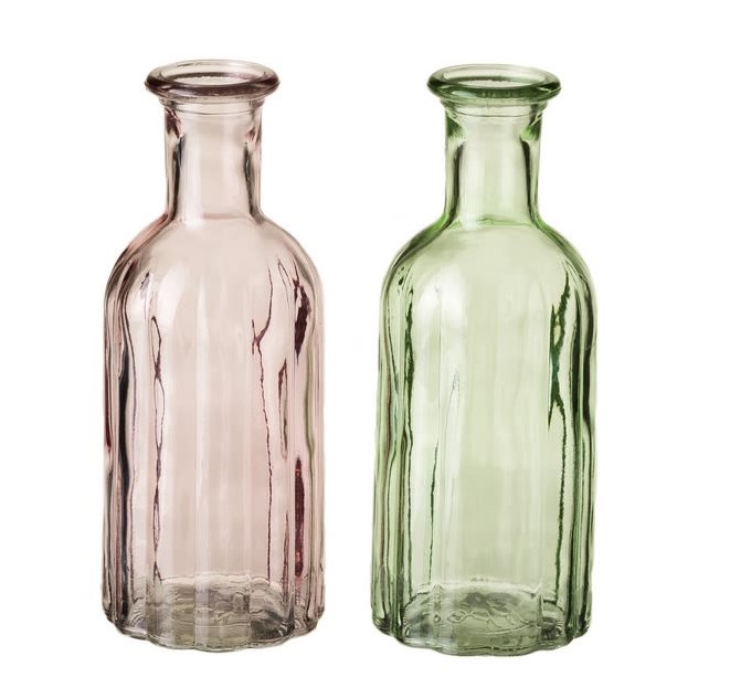 S/2 Jarrones Vidrio 19 cm